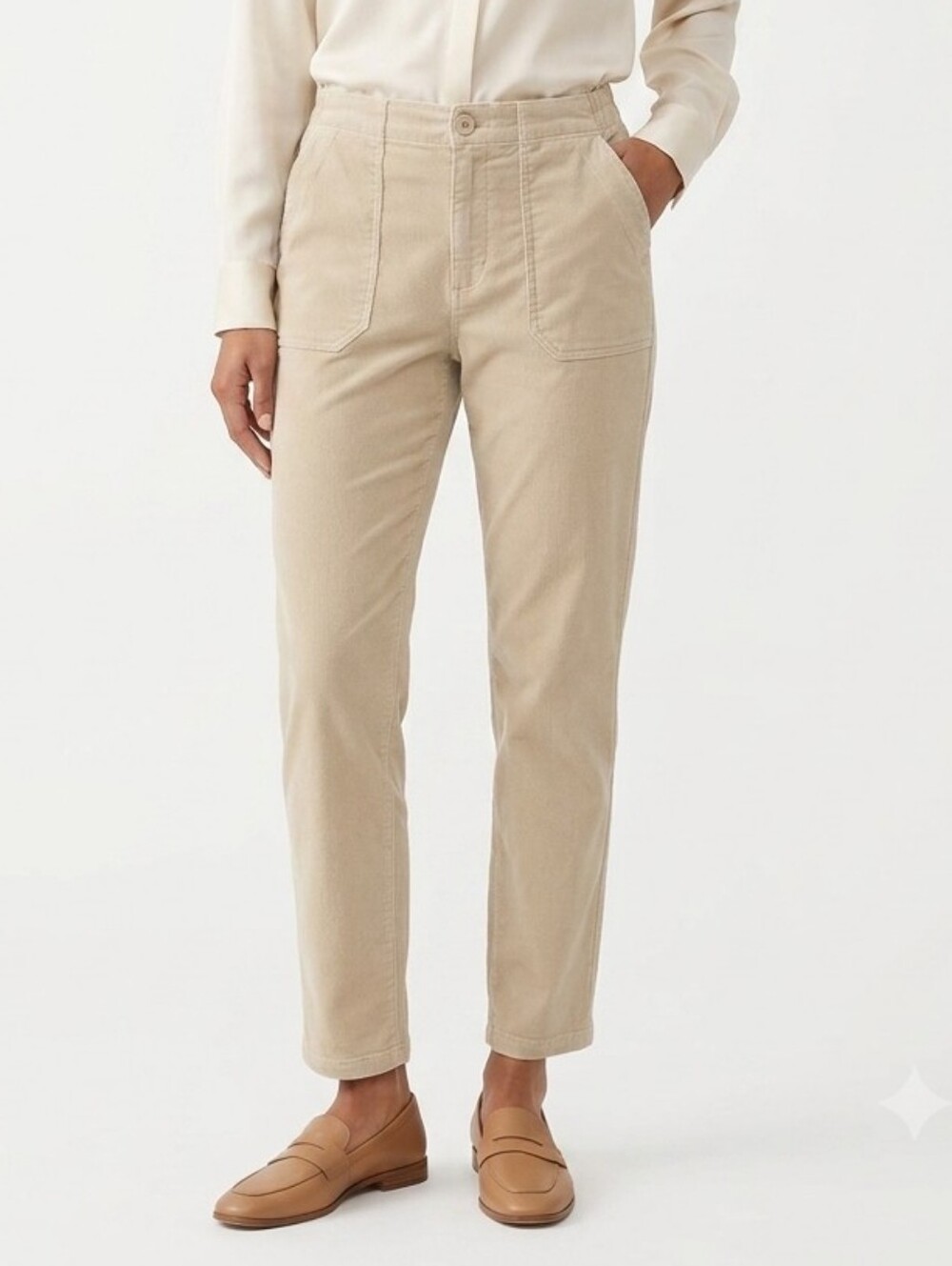 32 Degrees Beige Cropped Ankle Pants Lightweight Chinos Large